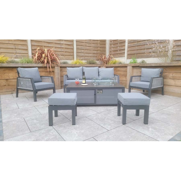 Signature Weave Bettina 3 Seat Sofa + 2 Armchairs & Gas fire Pit Table - Image 4