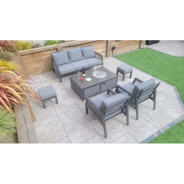 Signature Weave Bettina 3 Seat Sofa + 2 Armchairs & Gas fire Pit Table - Image 16