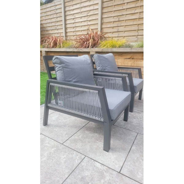 Signature Weave Bettina 3 Seat Sofa + 2 Armchairs & Gas fire Pit Table - Image 17