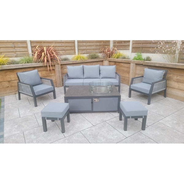 Signature Weave Bettina 3 Seat Sofa + 2 Armchairs & Gas fire Pit Table - Image 5