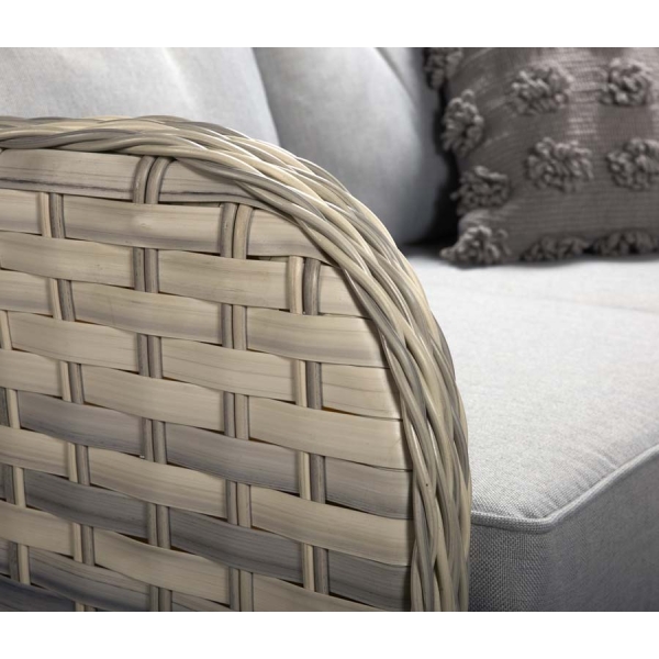 Signature Weave Constance Silver Grey Cream Rattan Corner Sofa Dining Set - Image 9