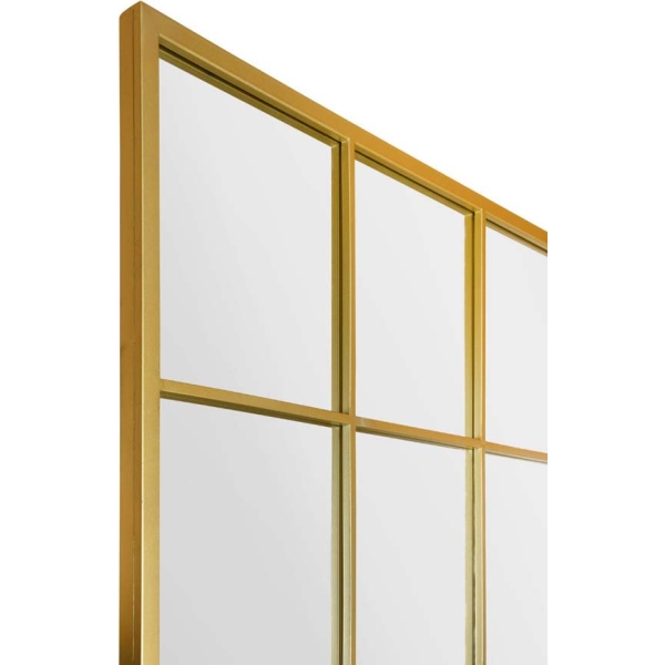 Aura Mirrors The Fenestra - Gold Modern Window Leaner / Wall Mirror 69" X 43" (174CM X 110CM) - Image 7