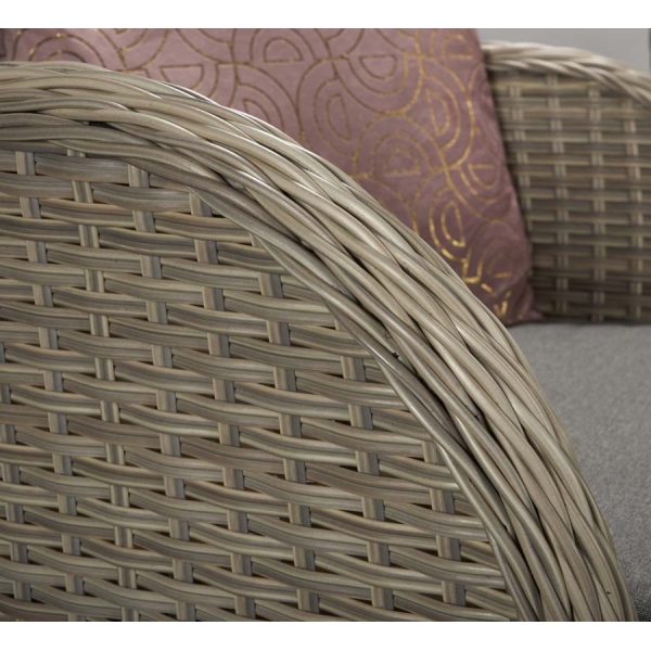 Signature Weave Meghan Four-Seat Sofa Set With Supper Table in Cream Grey wicker with pale grey cushions. - Image 10