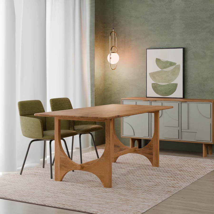 Xavier Home Scandi Mango Wood Dining Table