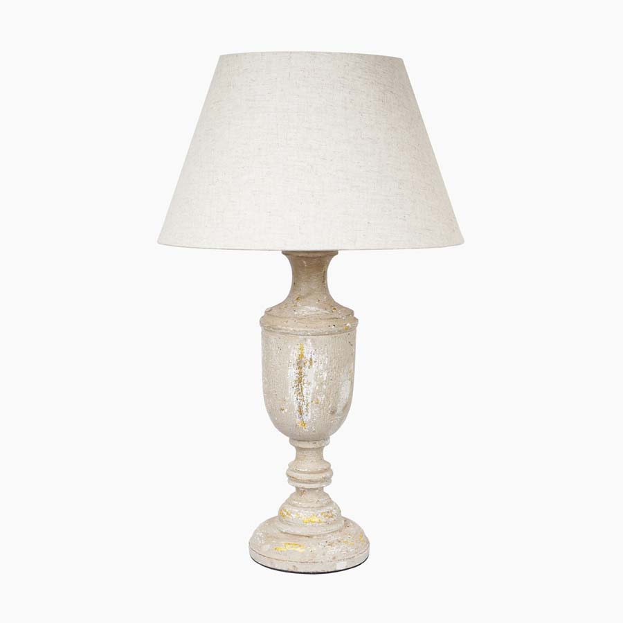 Xavier Home Clarissa Distressed Beige Wooden Table Lamp