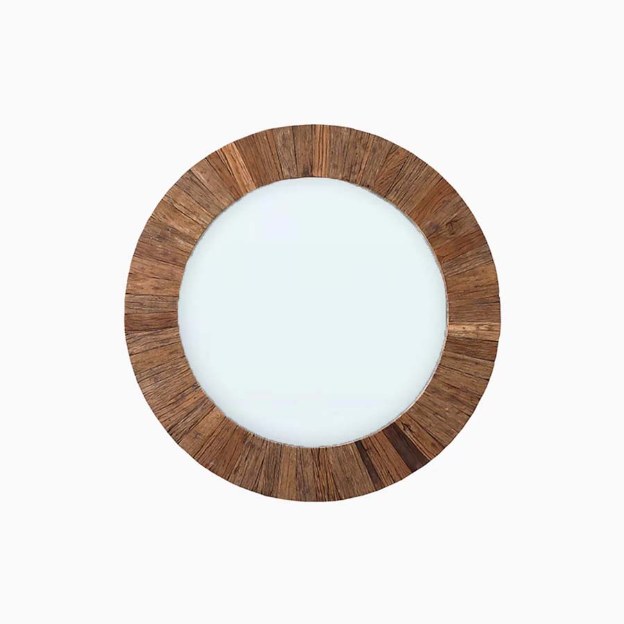 Xavier Home Ruh Round Mirror 90cm - Reclaimed Wood