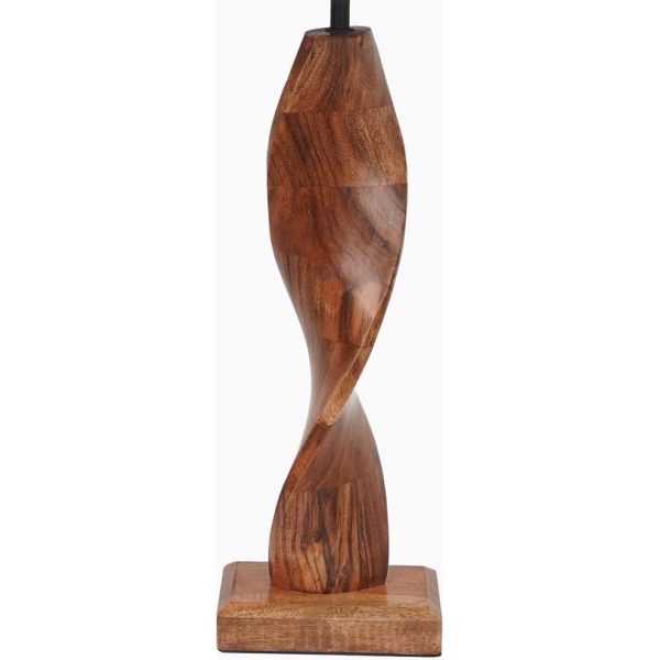 Xavier Home Brown Wooden Twist Table Lamp - Image 4