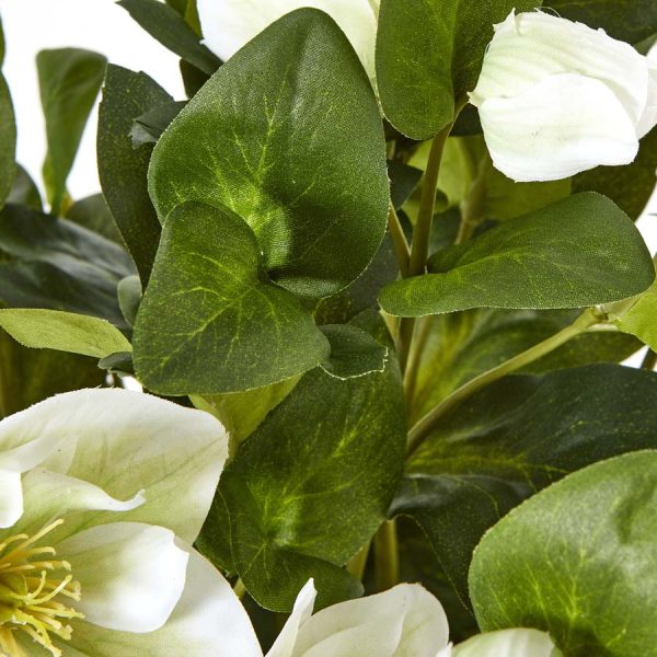 Hill Interiors White Hellebore Plant In Grey Pot - Image 4