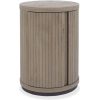 Bentley Designs Vega Grey Oiled Oak & Peppercorn Round Lamp Table - Image 3