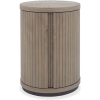 Bentley Designs Vega Grey Oiled Oak & Peppercorn Round Lamp Table - Image 4