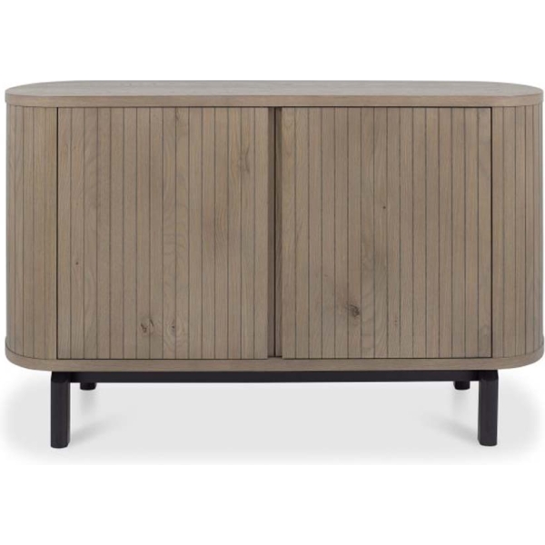Bentley Designs Vega Grey Oiled Oak & Peppercorn Narrow Sideboard - Image 4