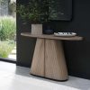 Bentley Designs Vega Grey Oiled Oak & Peppercorn Oval Console Table