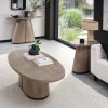 Bentley Designs Vega Grey Oiled Oak & Peppercorn Oval Console Table - Image 5