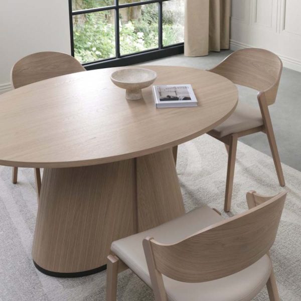 Bentley Designs Vega Scandi Oak & Peppercorn 4 Seater Table