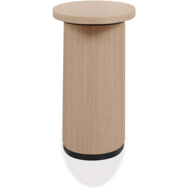 Bentley Designs Vega Scandi Oak & Peppercorn Oval Lamp Table - Image 5
