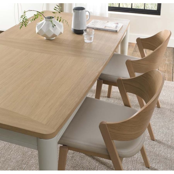 Bentley Designs Larsen Scandi Oak & Soft Grey 6-8 Extension Dining Table