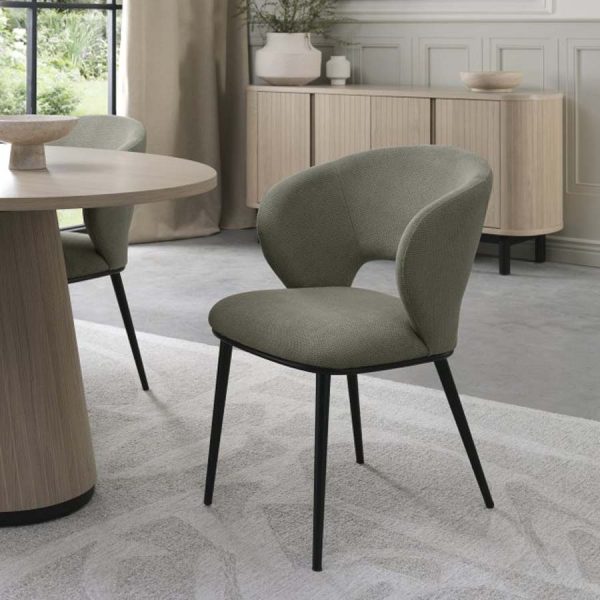 Bentley Designs Luca Faux Leather Chair with Matt Black Legs (Pair) - Available in 5 Colours - Image 3