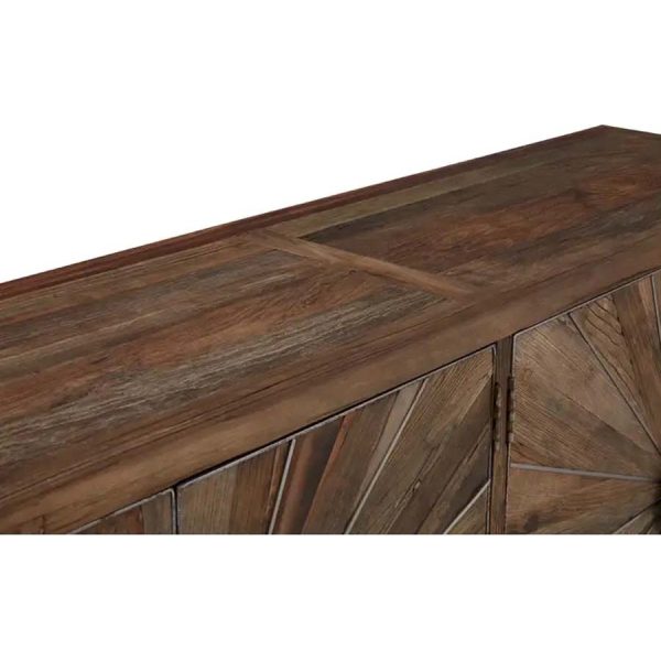 Fifty Five Avenue Star Burst Recycled Elm Wood Sideboard - Image 5