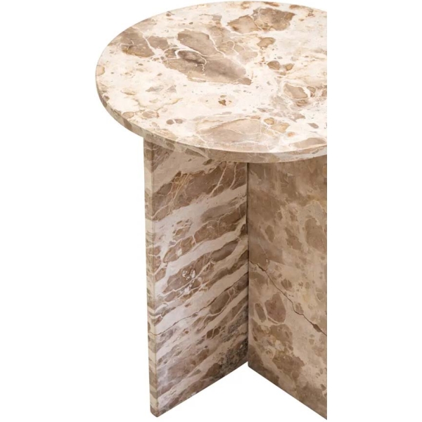 Fifty Five Avenue Santino Round Chocolate Marble Side Table - Image 4