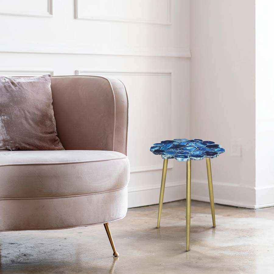 Xavier Home Myra Blue Agate End Table