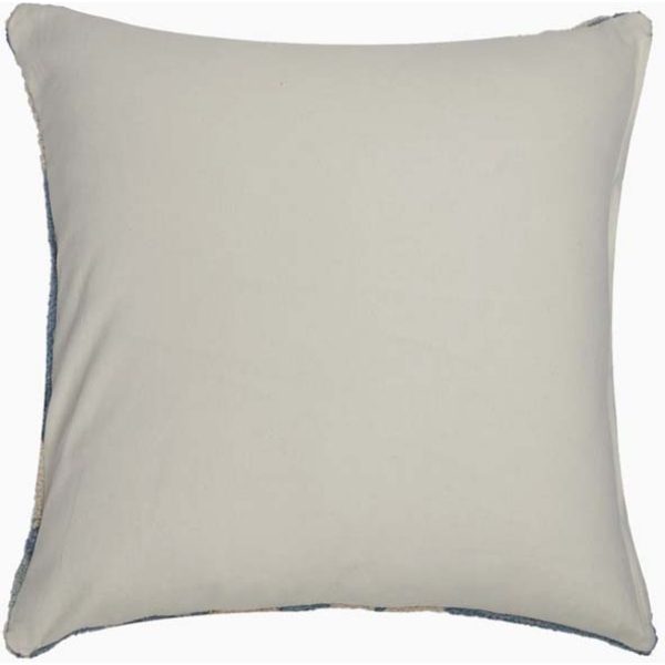 Xavier Home Intricate Embroidery Cotton Floral Cushion Blue-Off White - Image 5