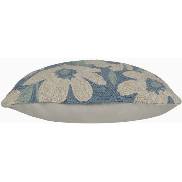 Xavier Home Intricate Embroidery Cotton Floral Cushion Blue-Off White - Image 7