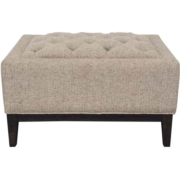 Libra Interiors Theodore Buttoned Stool Dark Taupe
