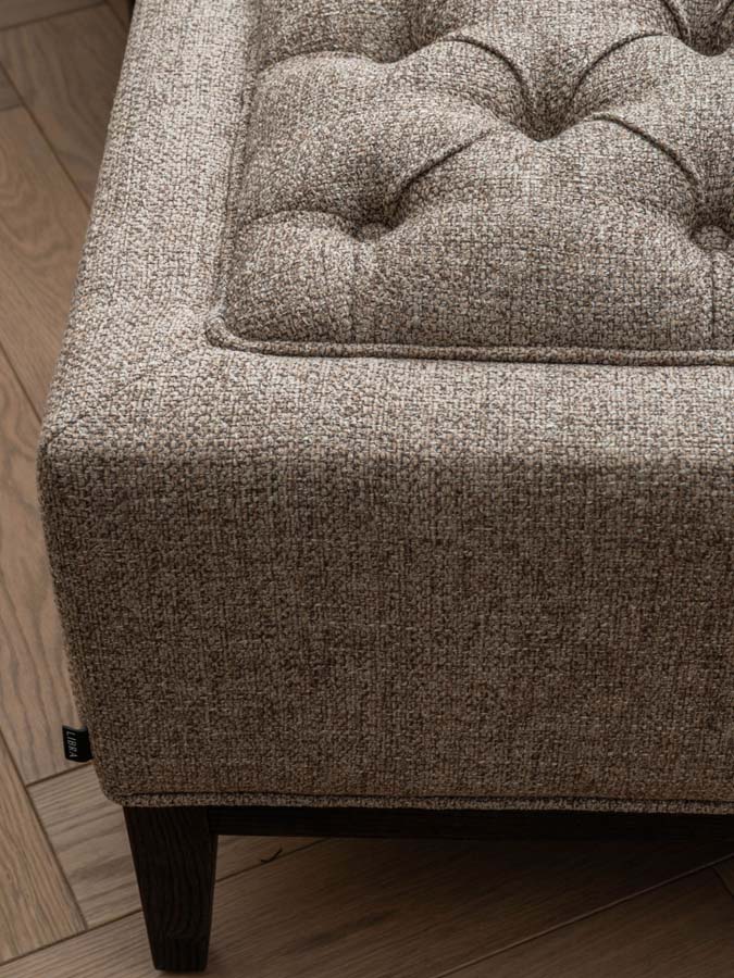 Libra Interiors Theodore Buttoned Stool Dark Taupe