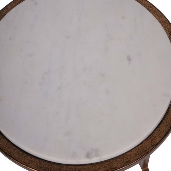 Libra Interiors Iota Accent Table White Banswara Marble - Image 5