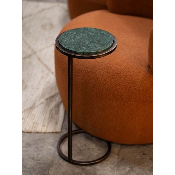 Libra Interiors Iota Accent Table Green Panna Marble - Image 7