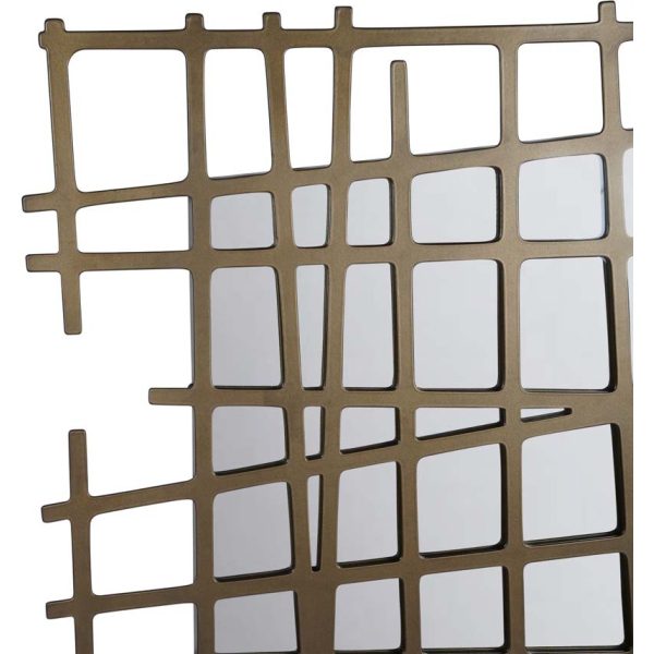 Libra Interiors Lattice Wall Decor Mirror Brass Finish - Image 5