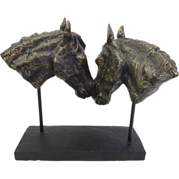 Libra Interiors Nuzzling Bay Horse Heads Sculpture - Image 3