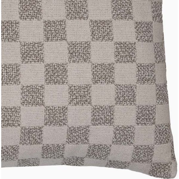 Xavier Home Cotton-Linen Cushion Intricate Check Beige-Ivory - Image 5