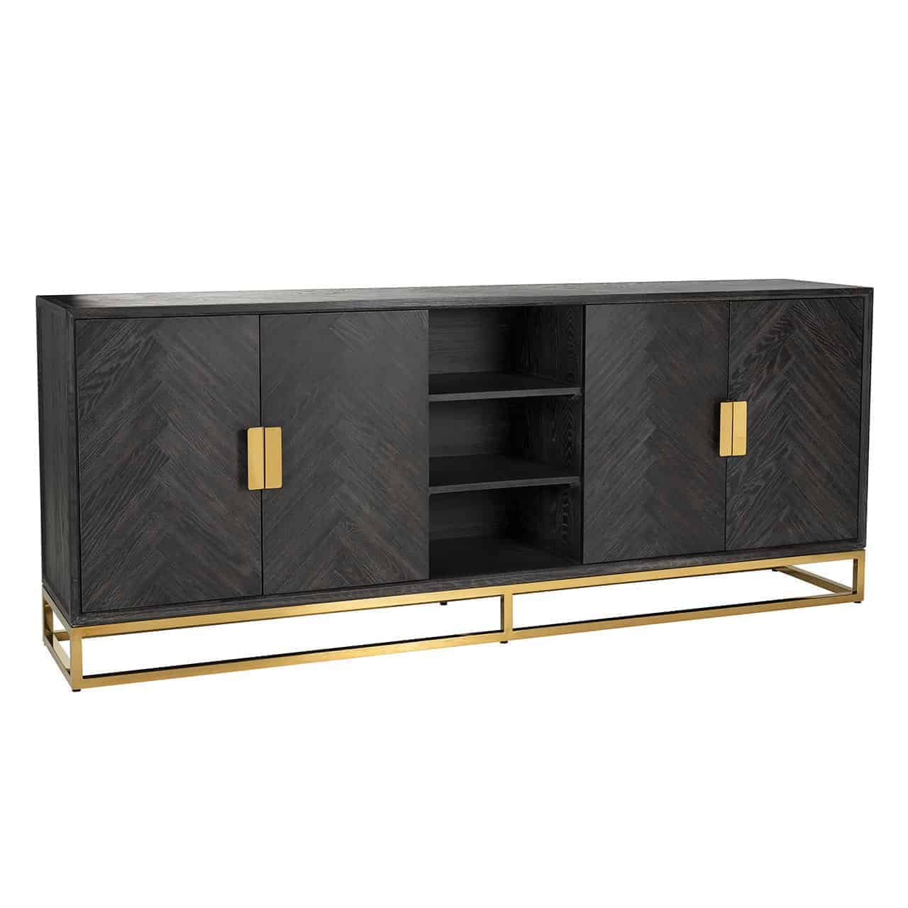 Richmond Interiors Blackbone 4 Door Sideboard - Black