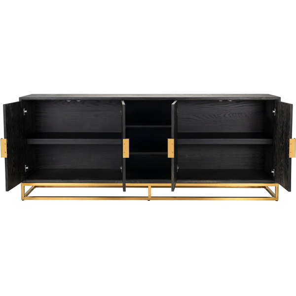 Richmond Interiors Blackbone 4 Door Sideboard - Black - Image 8