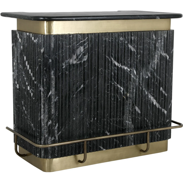 Richmond Interiors Bombay Bar - Black & Gold