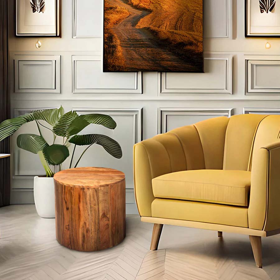 Xavier Home Jesper Rustic Acacia Wood End Table