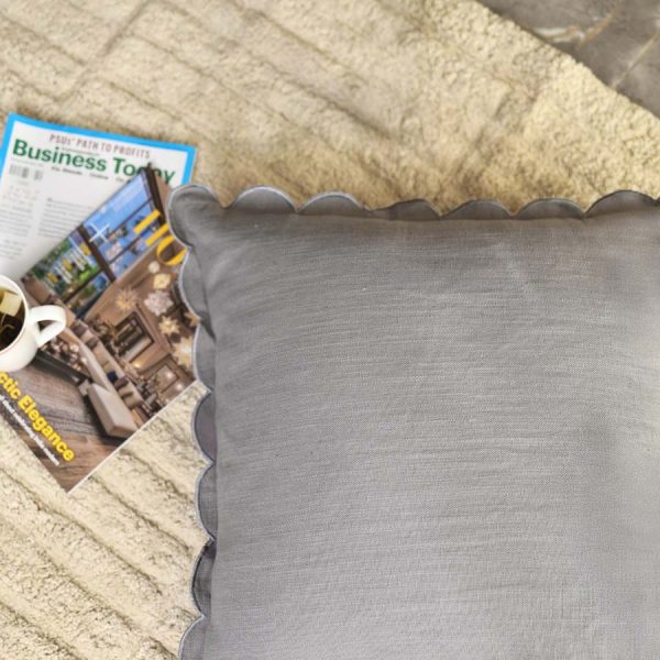 Xavier Home Cotton-Linen Grey Cushion - Image 3