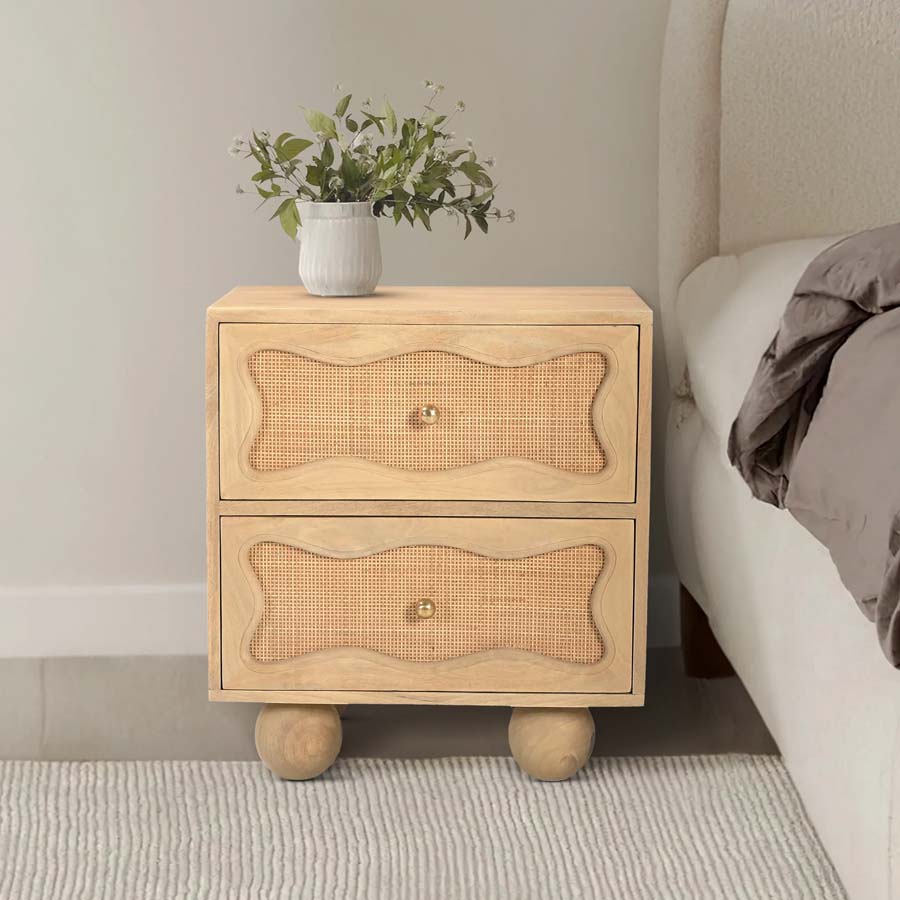 Xavier Home Amy Two Drawers Side Table