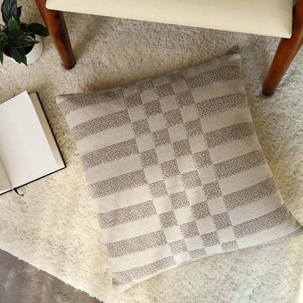 Xavier Home Cotton-Linen Cushion Beige-Ivory