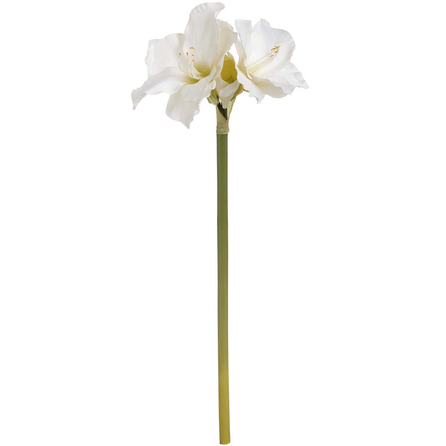 Hill Interiors Classic White / Cream Faux  Amaryllis Flower x3 Stems