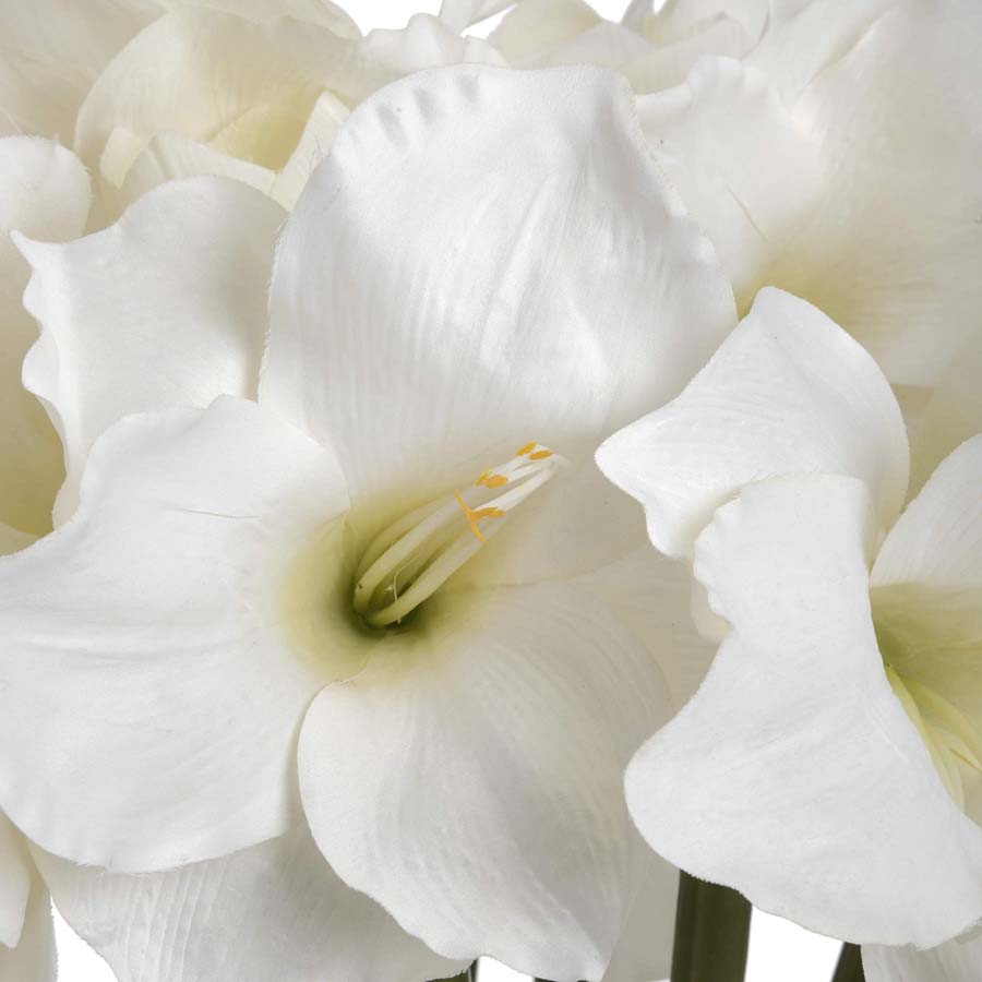 Hill Interiors Classic White / Cream Faux  Amaryllis Flower x3 Stems