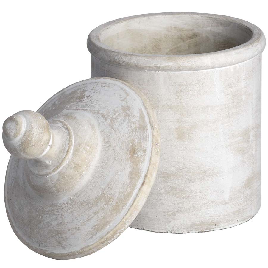 Hill Interiors Large Antique White Cannister