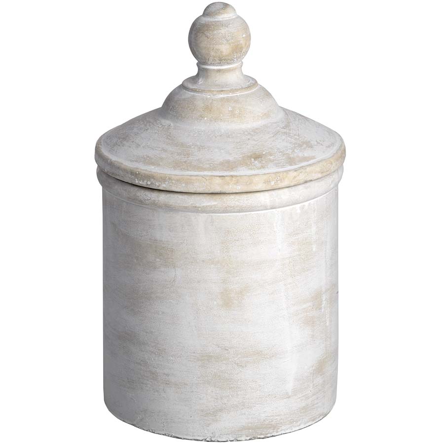 Hill Interiors Large Antique White Cannister