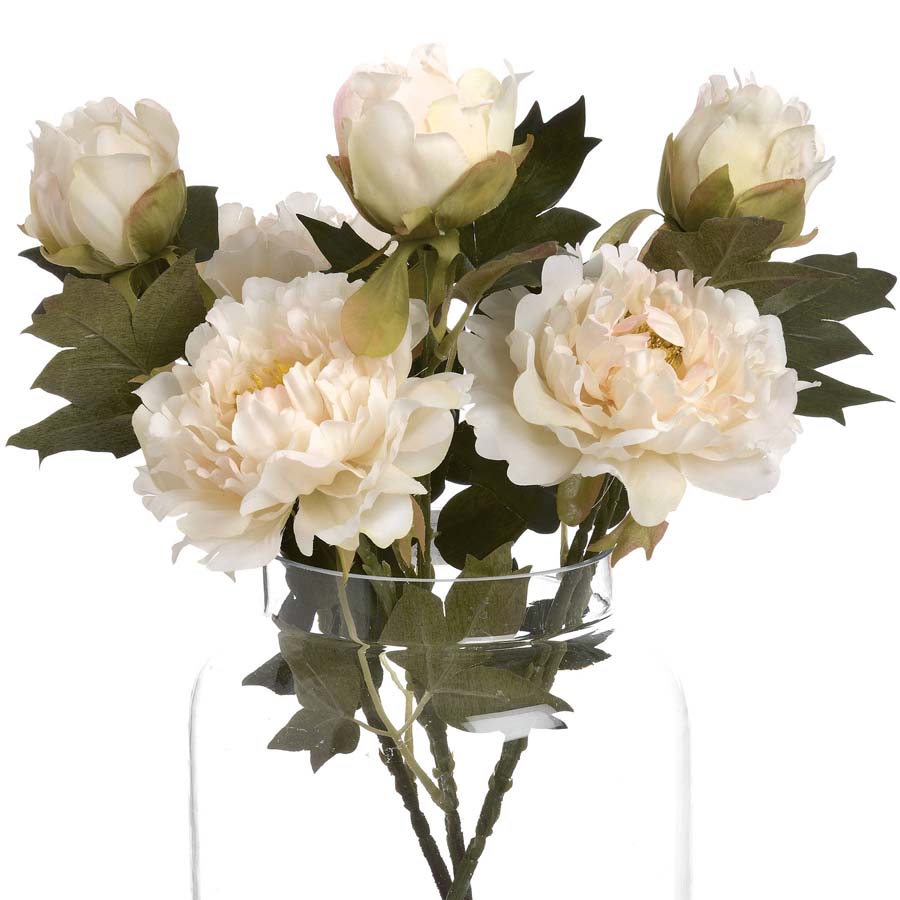 Hill Interiors White Fashion Peony x 3 Stems
