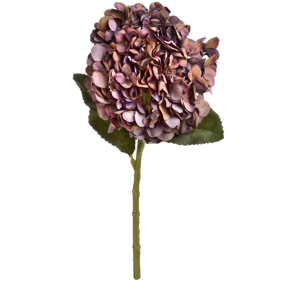 Autumn Faux Coffee Hydrangea x 3 Stems