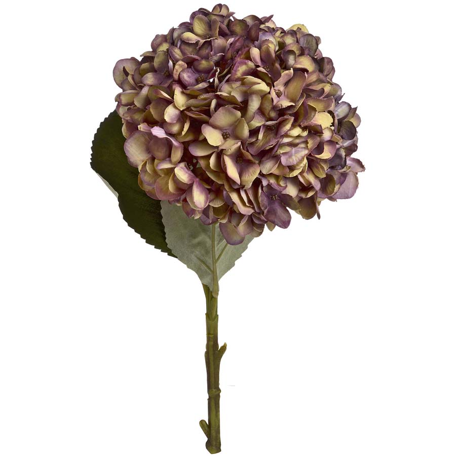 Hill Interiors Autumn Burgundy Faux Hydrangea x 3 stems