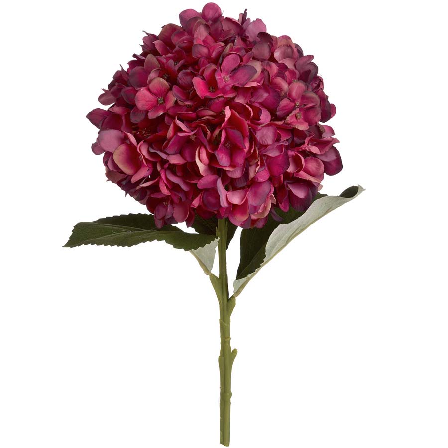 Hill Interiors Autumn Ruby Faux Hydrangea 3 Stems