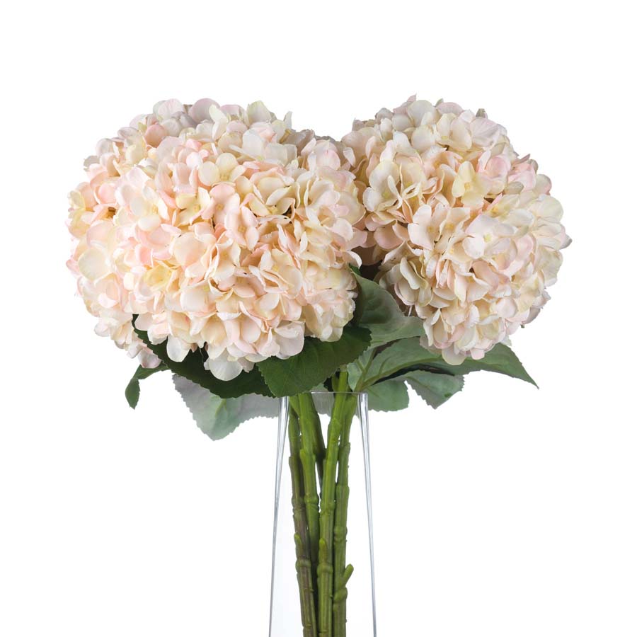Hill Interiors Autumn White / Cream Faux Hydrangea x 3 Stems