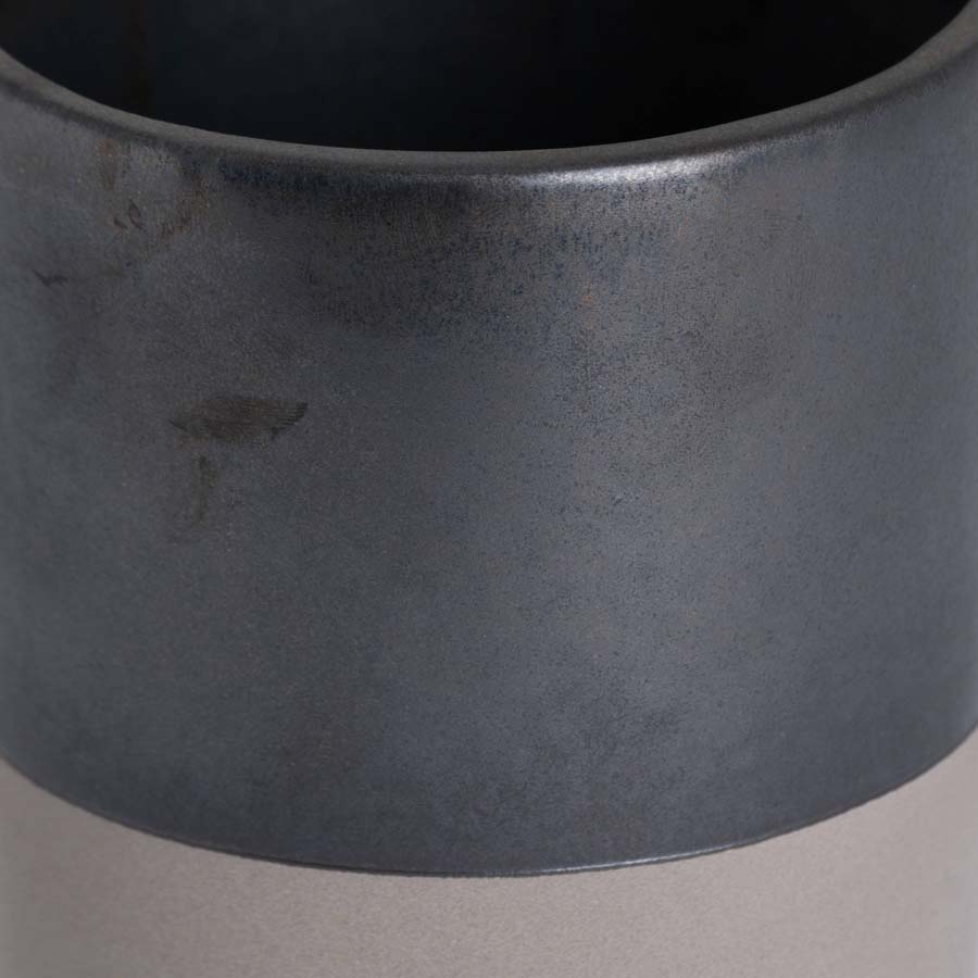 Hill Interiors Metallic Grey Ceramic Planter